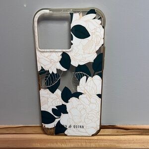 13 Pro Max Floral Phone Case - Black and Cream